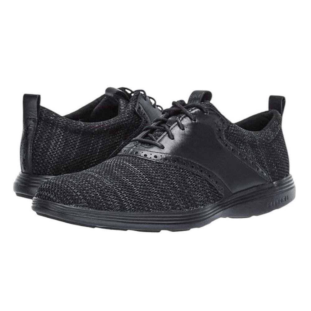 Cole Haan Grand Tour Knit Oxfords in the triple black colorway men's sz 8.5 new